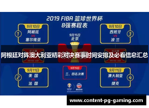 阿根廷对阵澳大利亚精彩对决赛事时间安排及必看信息汇总 阿根廷对阵澳大利亚精彩对决赛事时间安排及必看信息汇总
